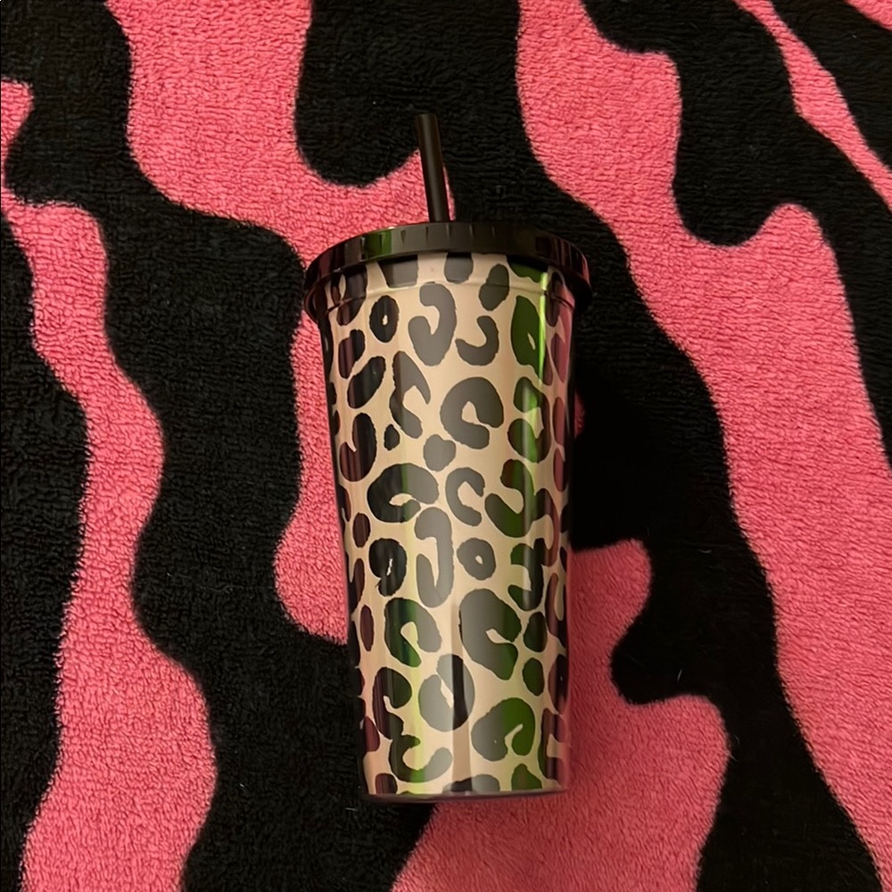 Fit and Fresh Leopard Print Tumbler with Straw 20oz